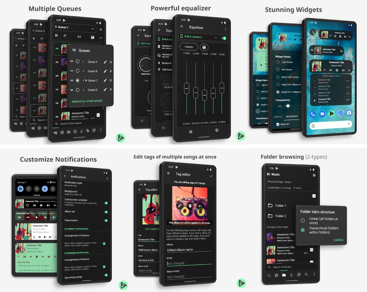 the feature of Musicolet music apps