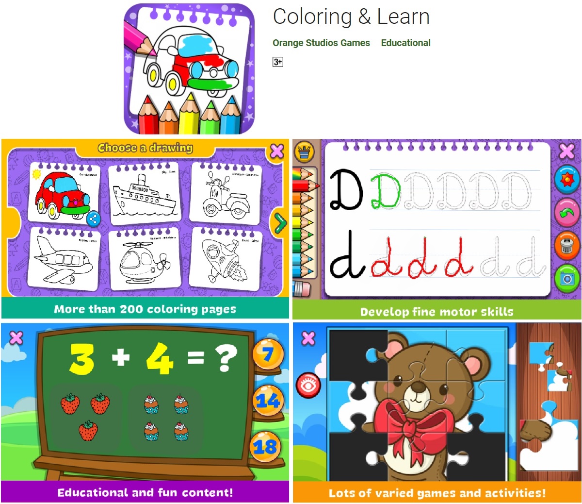 Coloring and learn is well known educational games with coloring theme app and interesting mini-games