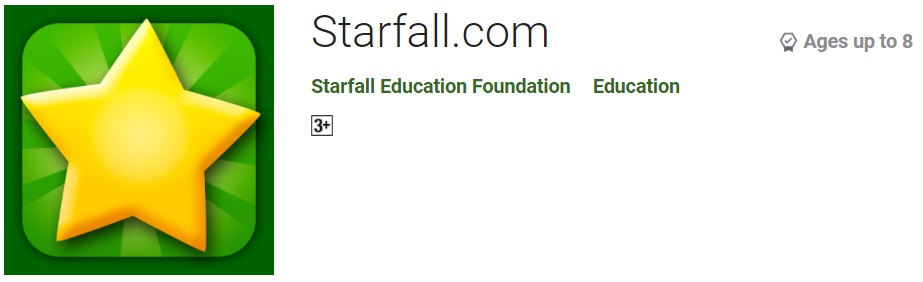 Starfall app is one of the free educational games with no ads and many basic academic courses