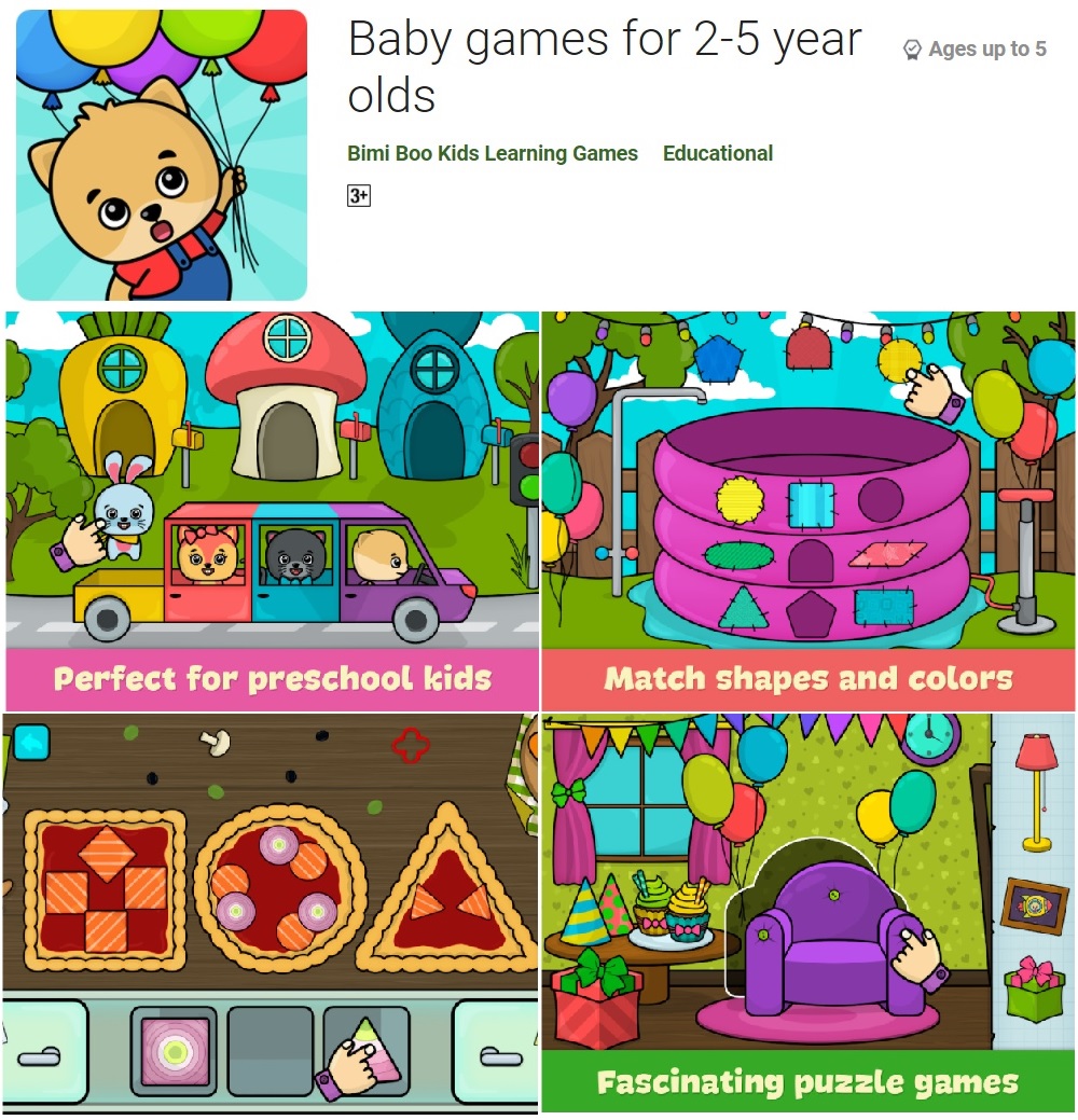 Bimi Boo Games like Baby games for 2-5 years old is good for educating logical thinking