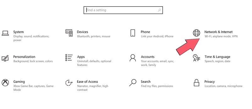 tap on Network & Internet to open Wi-Fi setting