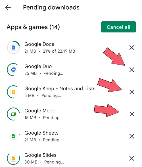 closing other apps to prioritize selective app that stuck on pending 