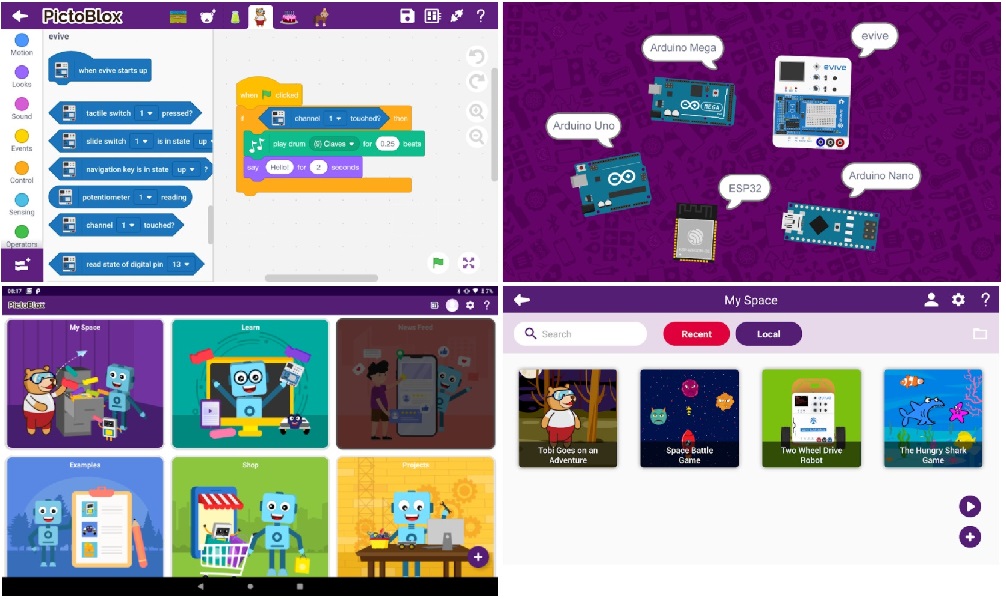 PictoBlox can be integrated with Arduino and make simple coding by drag-and-drop 