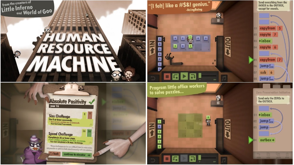 Human Resource Machine have simple design with coding toolbox to control minion complete the task
