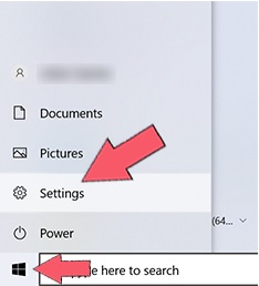 open Windows icon and click setting program