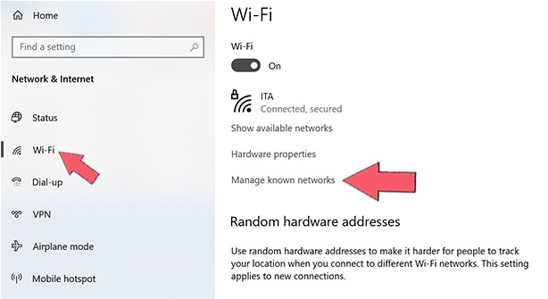 Open manage known network to get connection list from other Wi-Fi