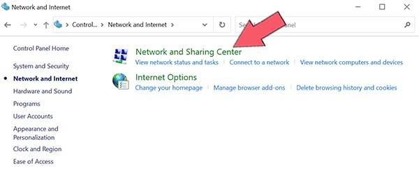 press the network and sharing center to open Wi-Fi properties