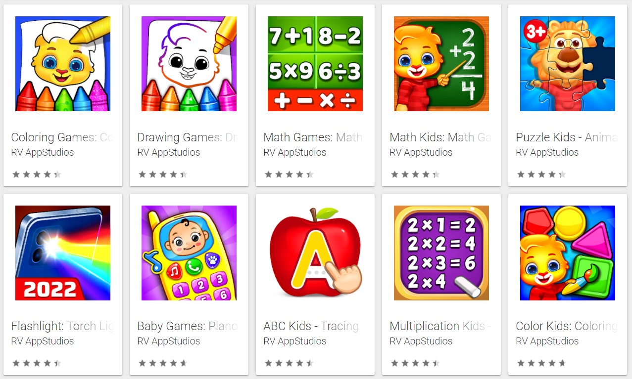 These are some of the RV AppStudio Games that have a good user interface for educational games