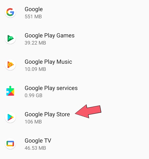 find google play store app and tap it