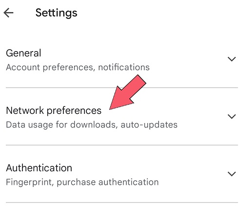 tap network preference to expand the option