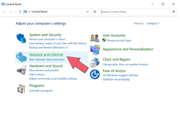 tap the Network and Internet to obtain access the password