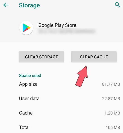 clear cache on google play store app to fix pending error