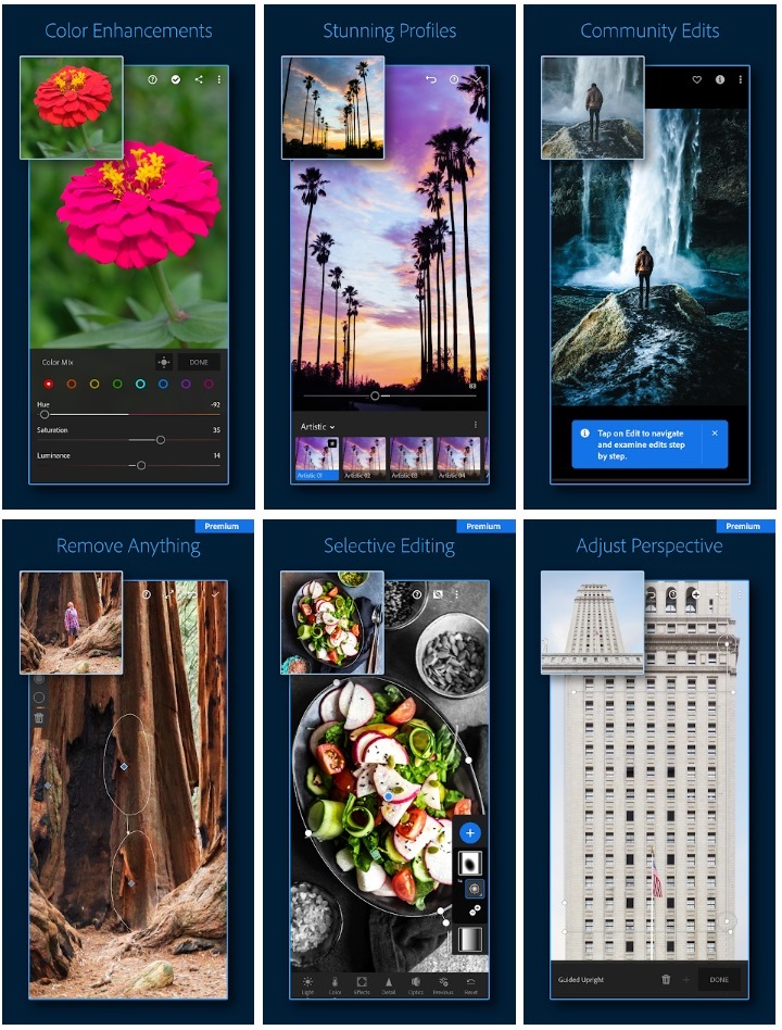 Adobe Lightroom camera app highlight