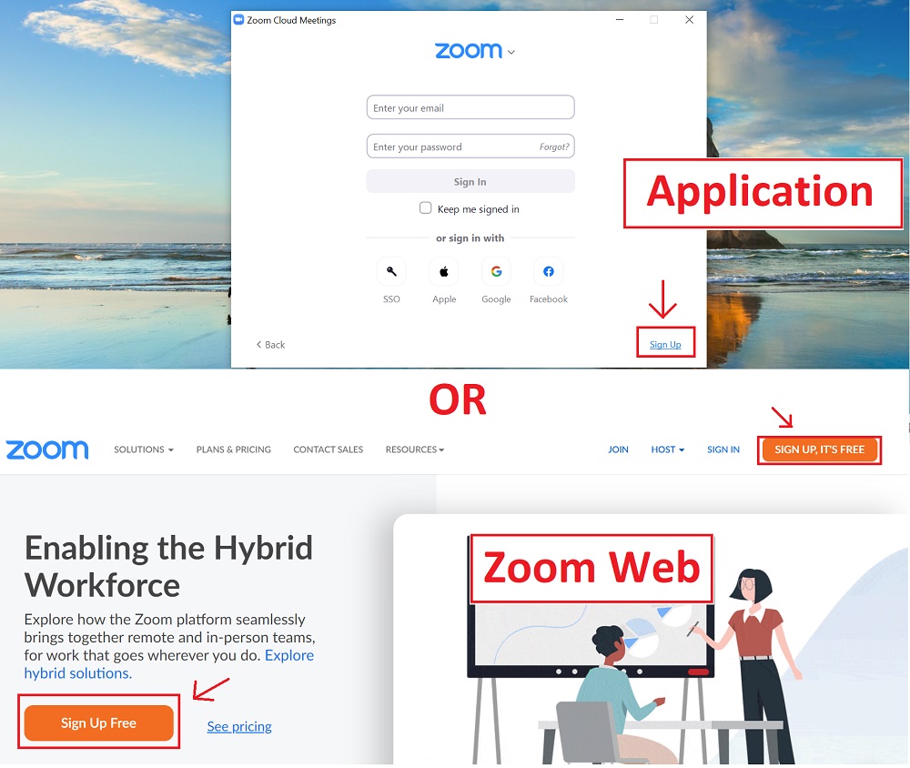 Sign up to zoom by two method