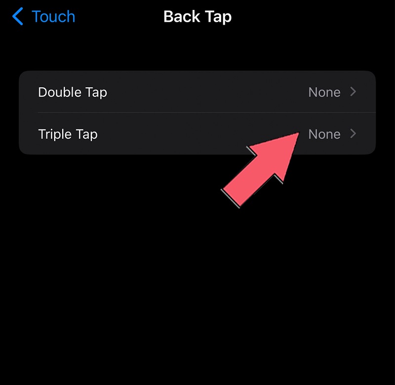 we choose triple tap to change it into screenshot alternate button