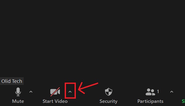 Click on little arrow beside video icon