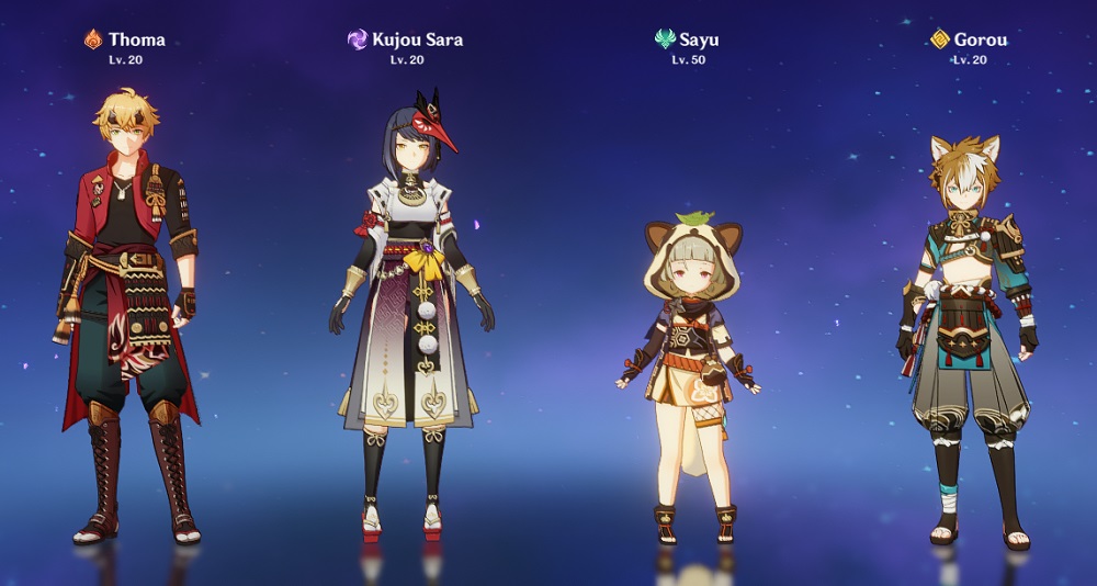 4-star Inazuma character team