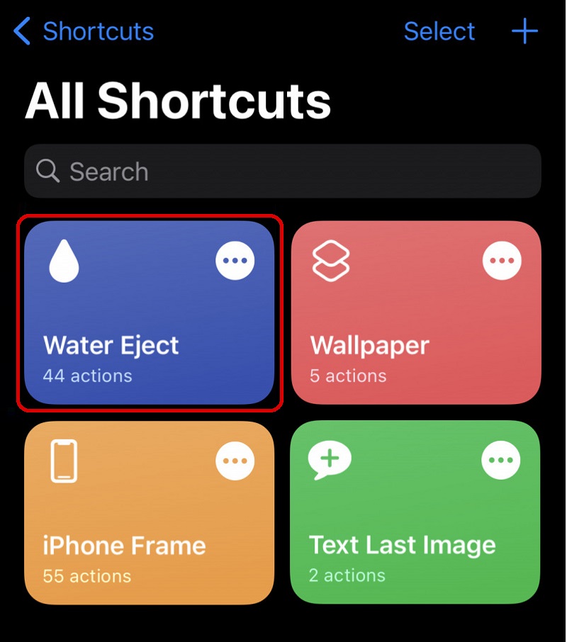 siri's shortcut water ejector