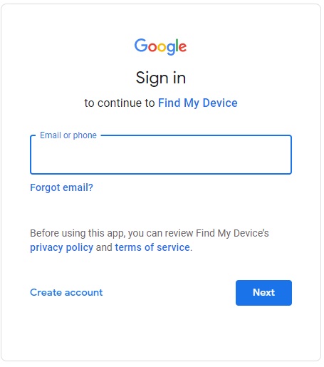 log in with your google account